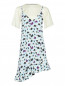 Комбинированное платье с цветочным узором Kenzo  –  Общий вид