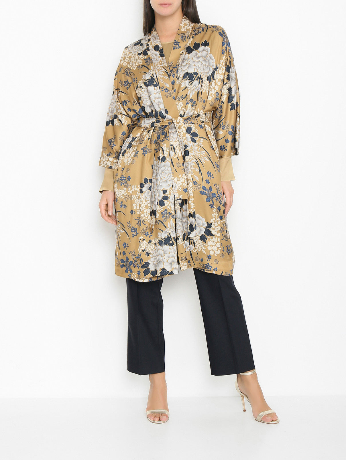Блуза из шелка с длинным рукавом Marina Rinaldi  –  МодельОбщийВид  – Цвет:  Золотой