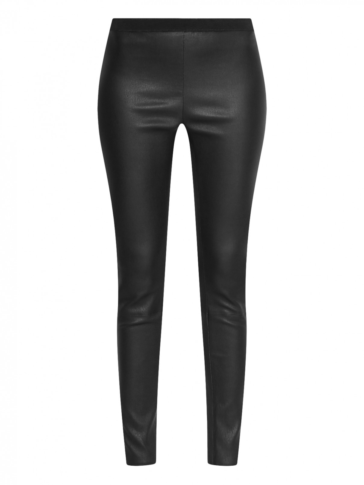 Узкие брюки из кожи DESIGNERS REMIX  –  Общий вид  – Цвет:  Черный