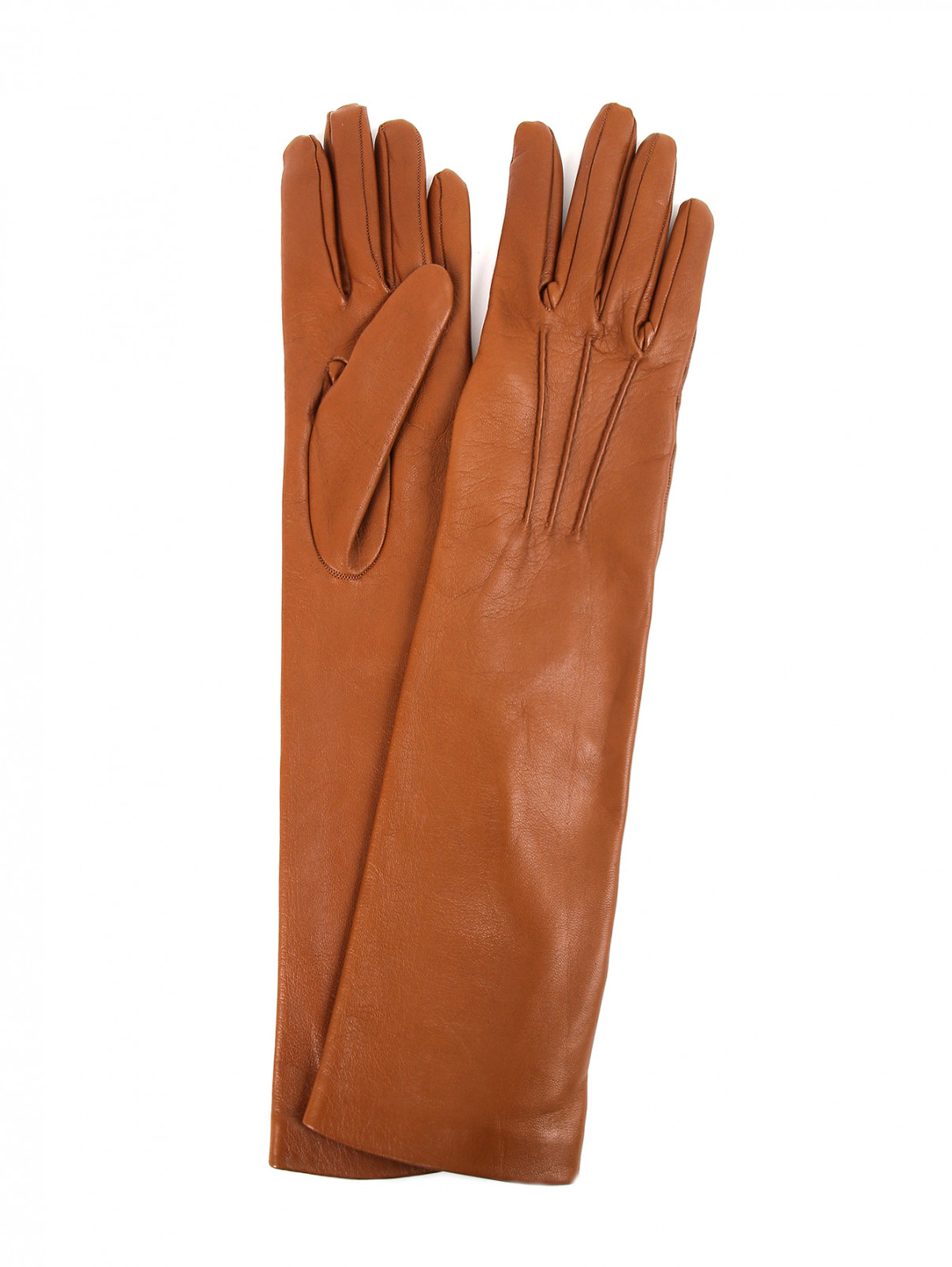 Высокие перчатки из кожи Jil Sander  –  Общий вид  – Цвет:  Оранжевый