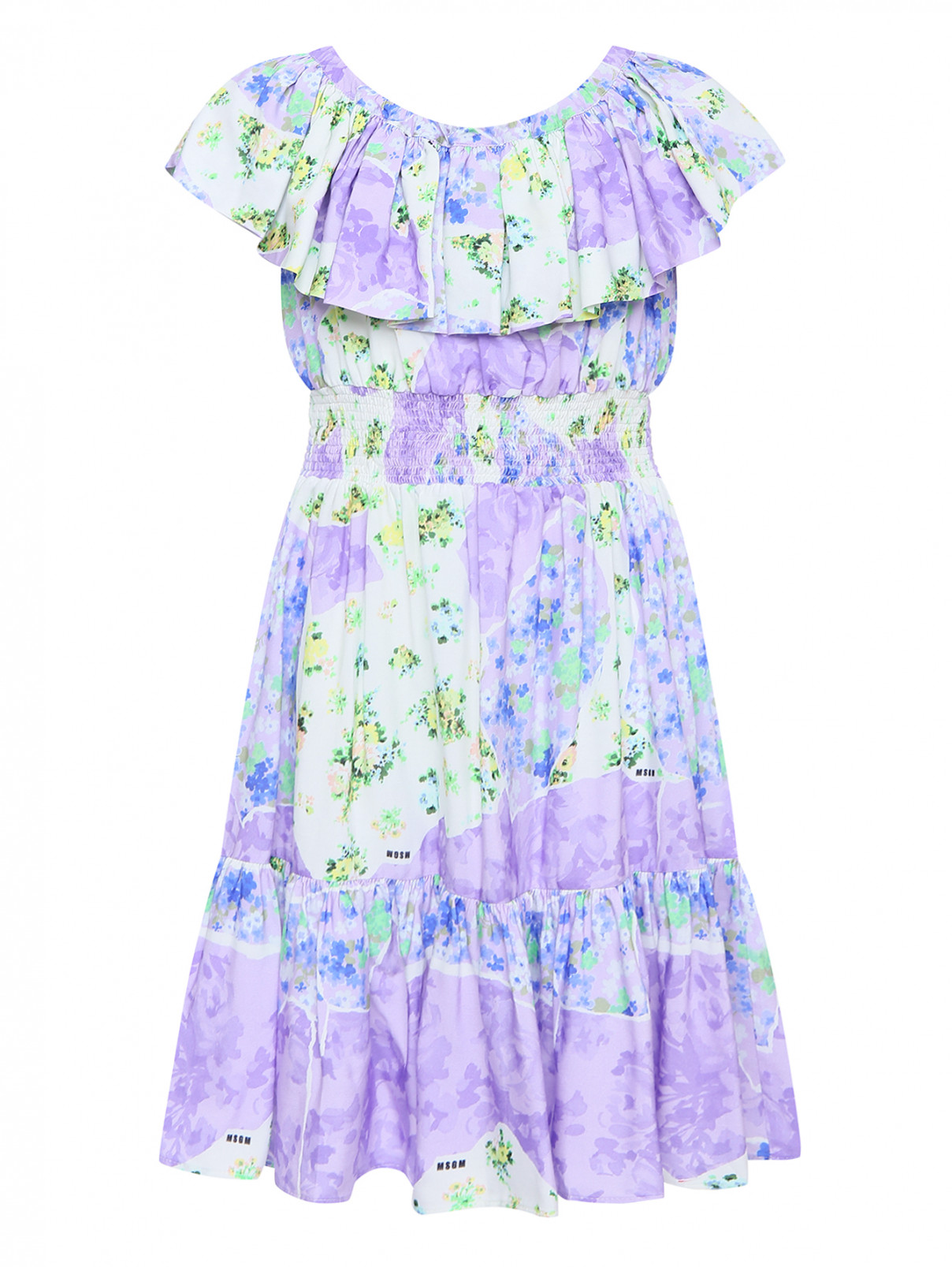 Платье из вискозы на резинке MSGM  –  Общий вид  – Цвет:  Узор