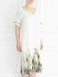 Платье с короткими рукавами из льна Voyage by Marina Rinaldi  –  Модель Верх-Низ