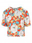 Блуза из шелка укороченная ,цветочный принт Diane von Furstenberg  –  Общий вид