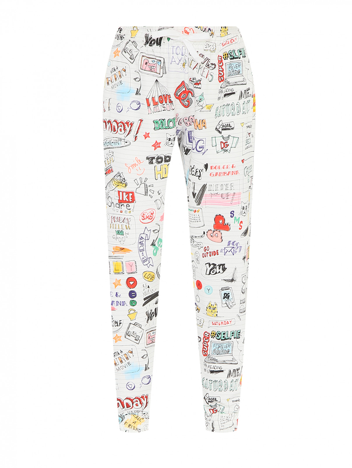 Трикотажные брюки с узором Dolce & Gabbana  –  Общий вид  – Цвет:  Узор