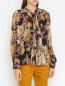 Блуза из шелка с цветами Luisa Spagnoli  –  МодельВерхНиз