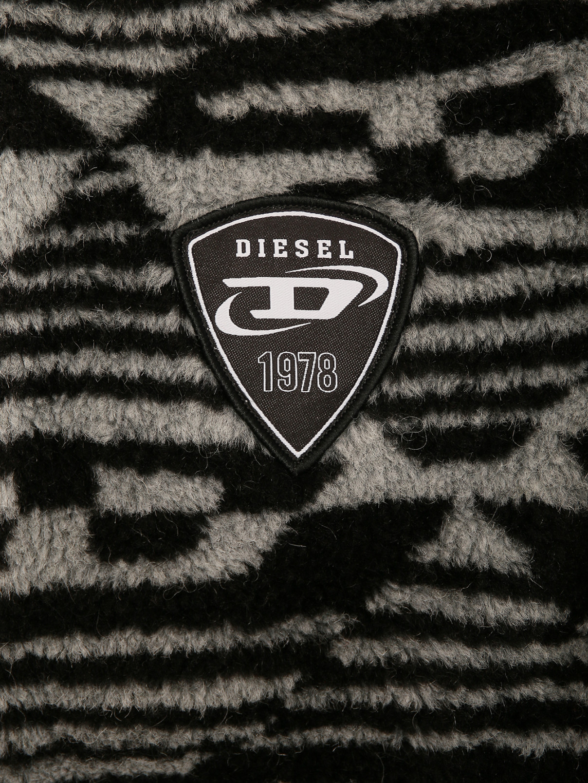 Комбинированная куртка на молнии с узором Diesel  –  Деталь1  – Цвет:  Черный