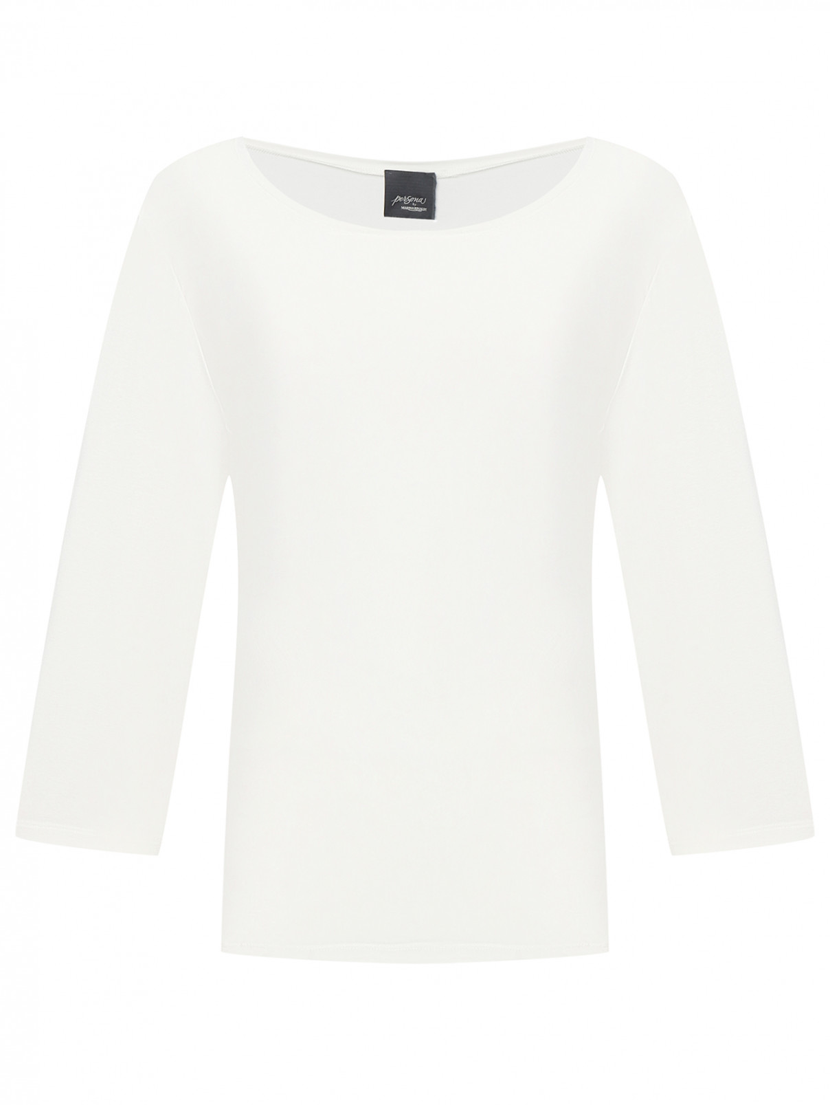 Комбинированная блуза свободного кроя Persona by Marina Rinaldi  –  Общий вид  – Цвет:  Белый