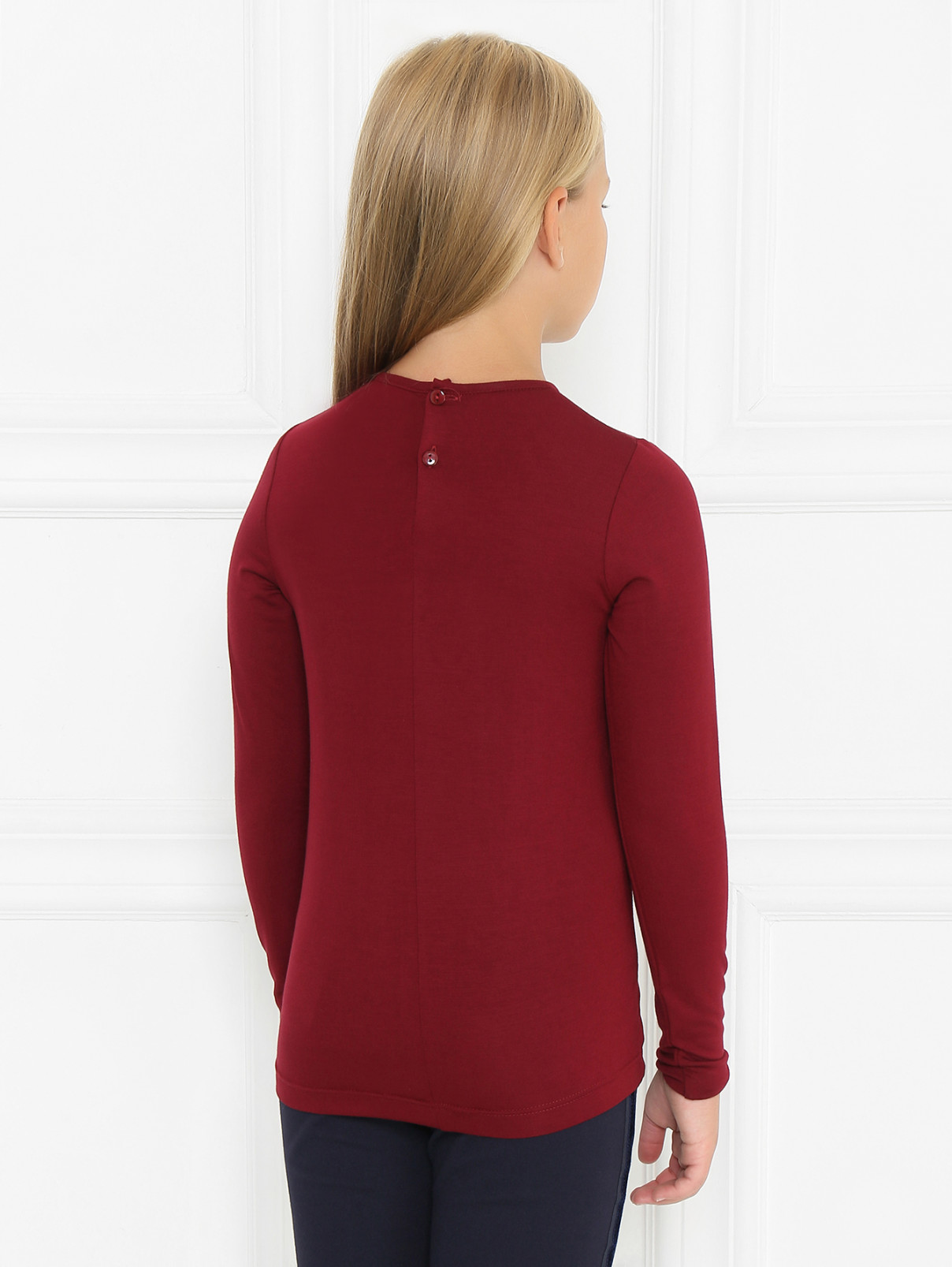 Блуза трикотажная с оборками Aletta Couture  –  МодельВерхНиз1  – Цвет:  Красный