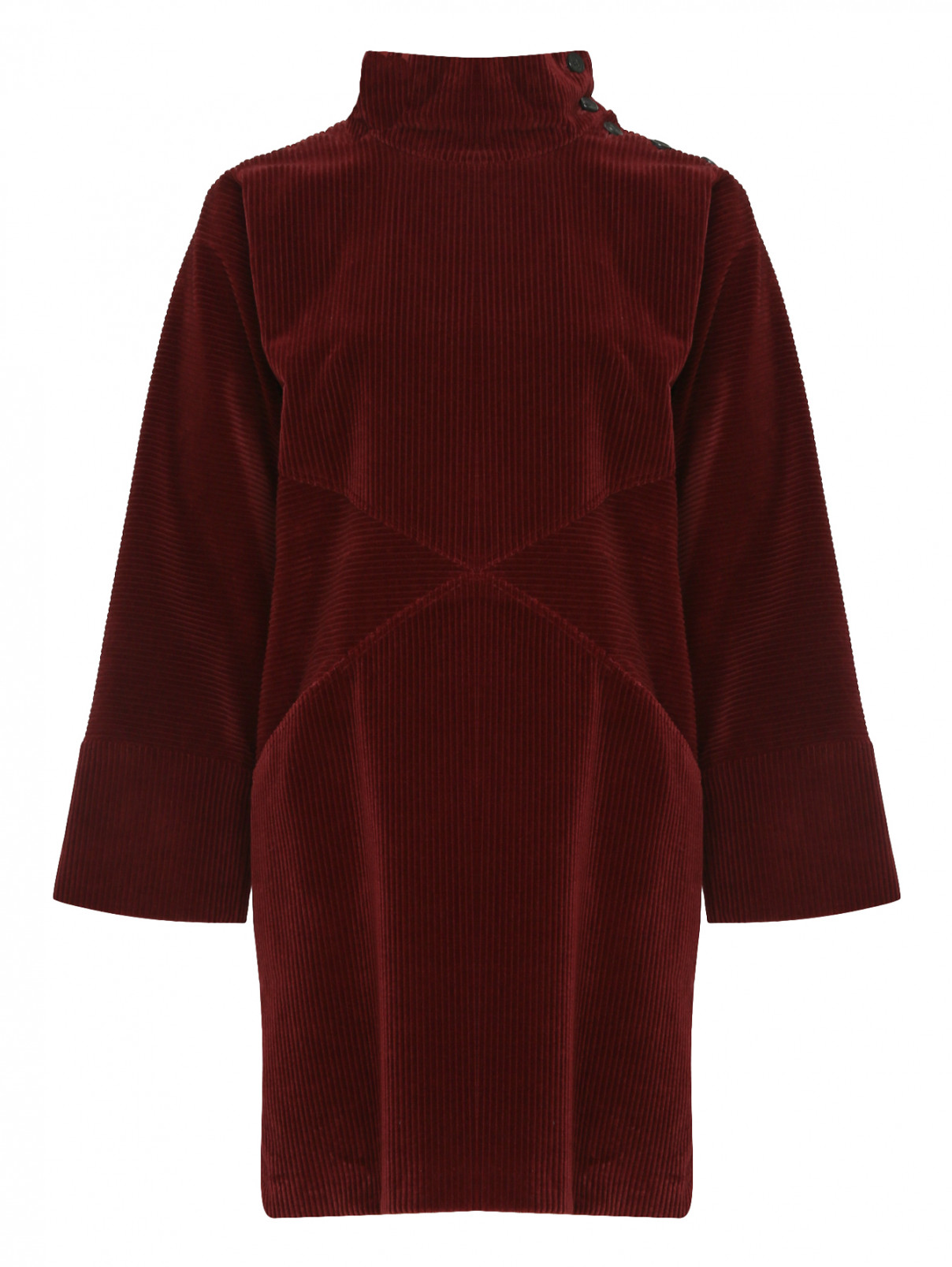 Вельветовое платье свободного кроя Max Mara  –  Общий вид  – Цвет:  Красный