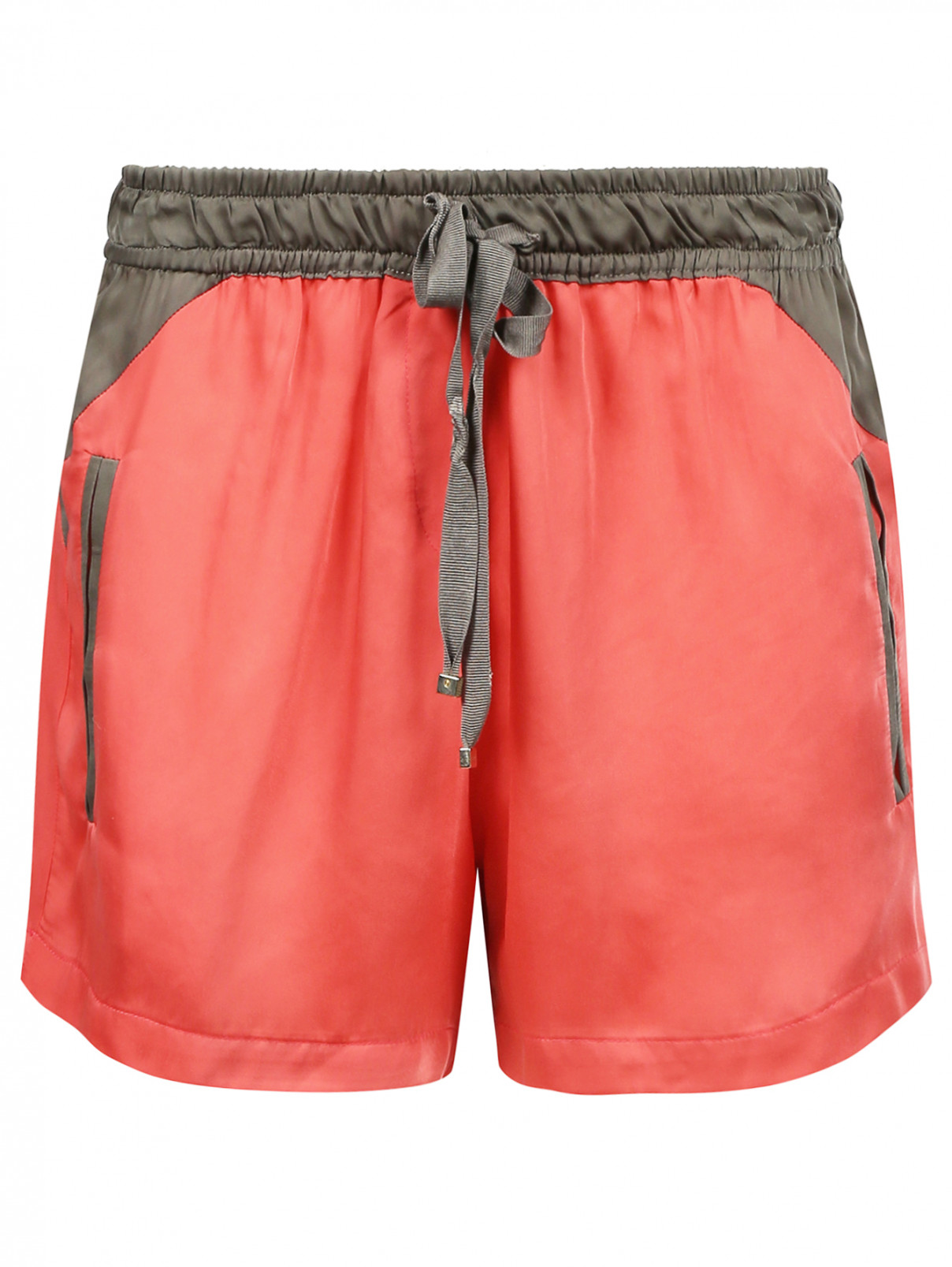 Свободные шорты на резинке с боковыми карманами Nude  –  Общий вид  – Цвет:  Красный