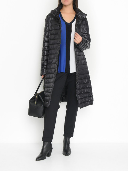 Удлиненная стеганая куртка с мехом Elena Miro - МодельОбщийВид
