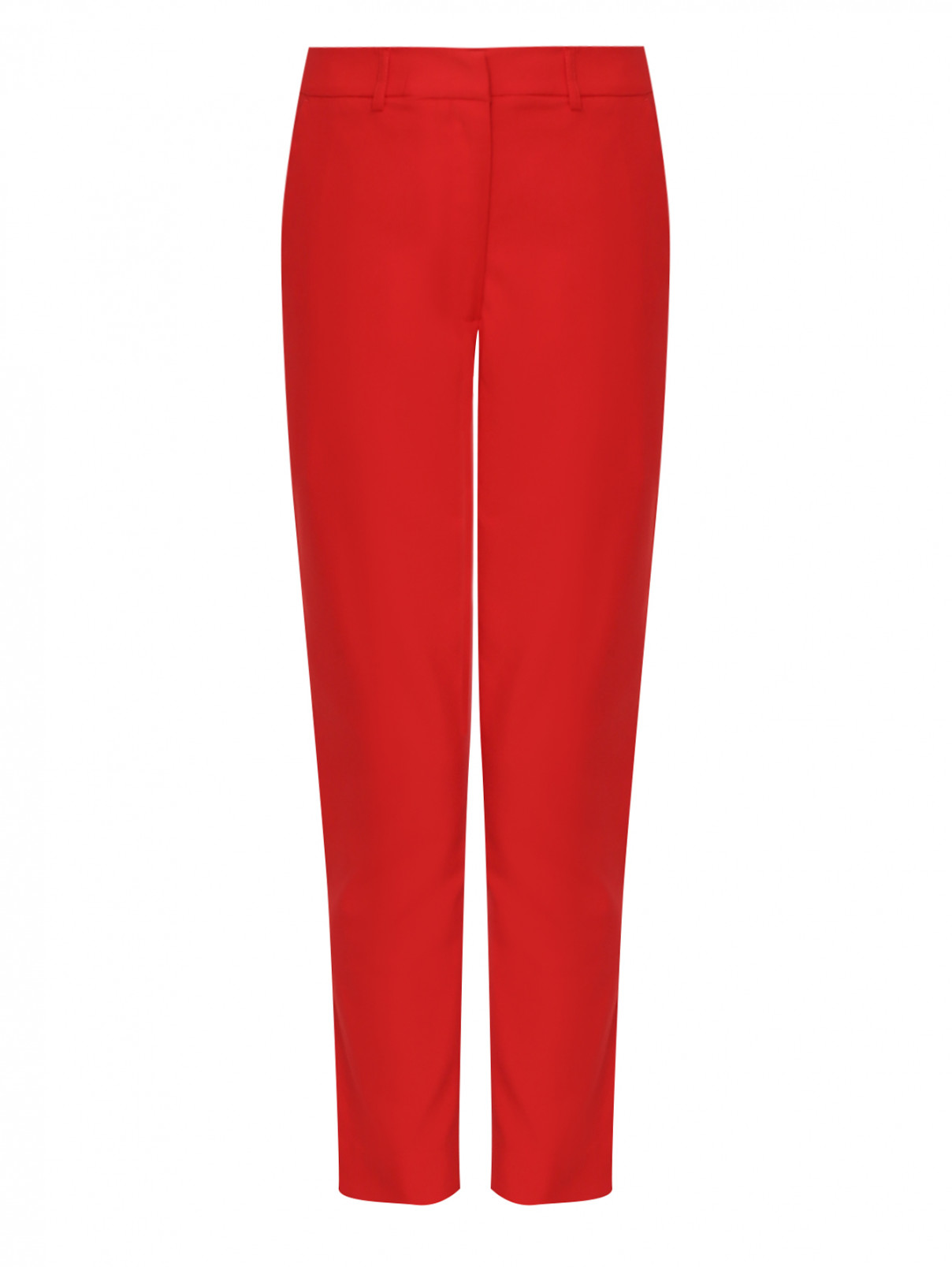 Брюки зауженного кроя с контрастной отделкой Calvin Klein  –  Общий вид  – Цвет:  Красный