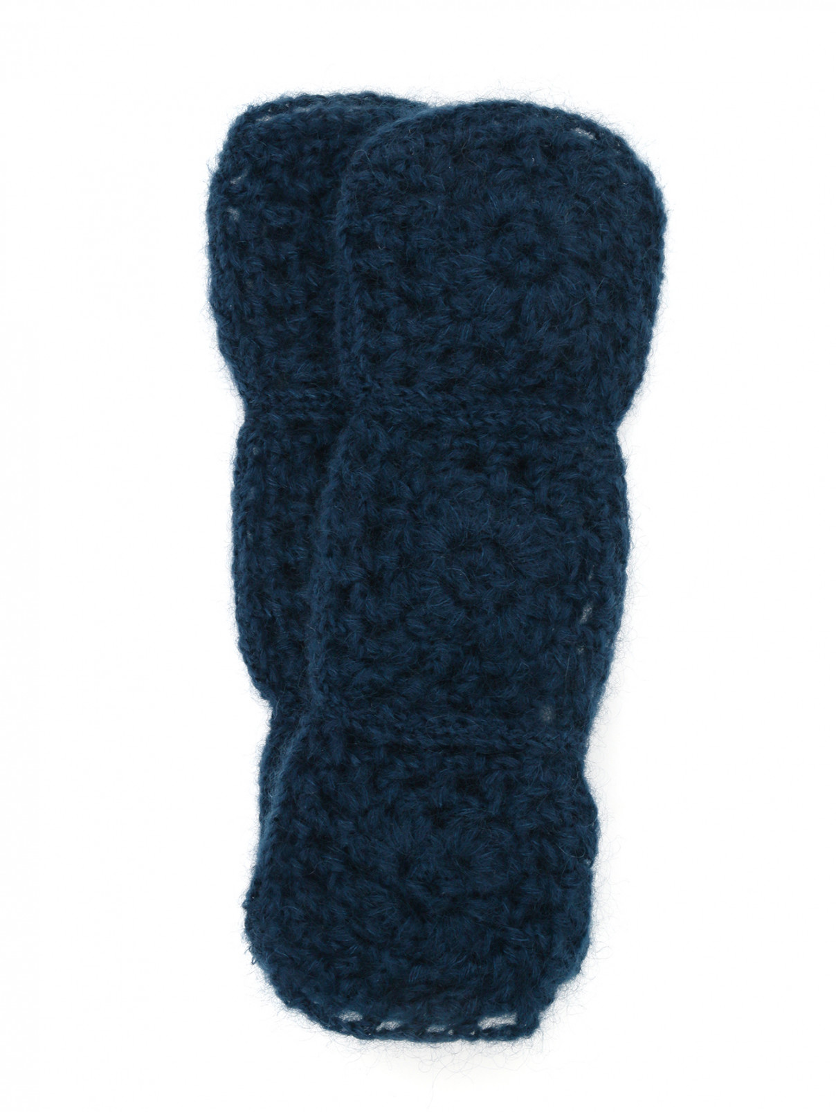 Митенки из мохера мелкой вязки Etro  –  Общий вид  – Цвет:  Синий