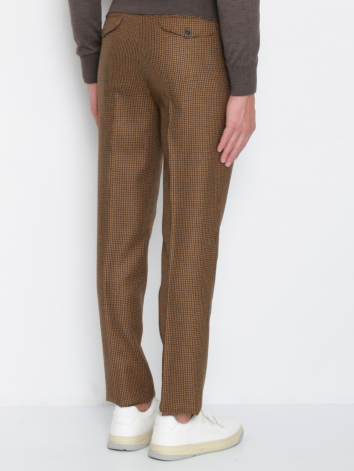 Брюки из шерсти с узором LARDINI  –  МодельВерхНиз1  – Цвет:  Узор