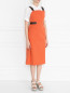 Платье из хлопка с контрастной отделкой Alberta Ferretti  –  МодельВерхНиз