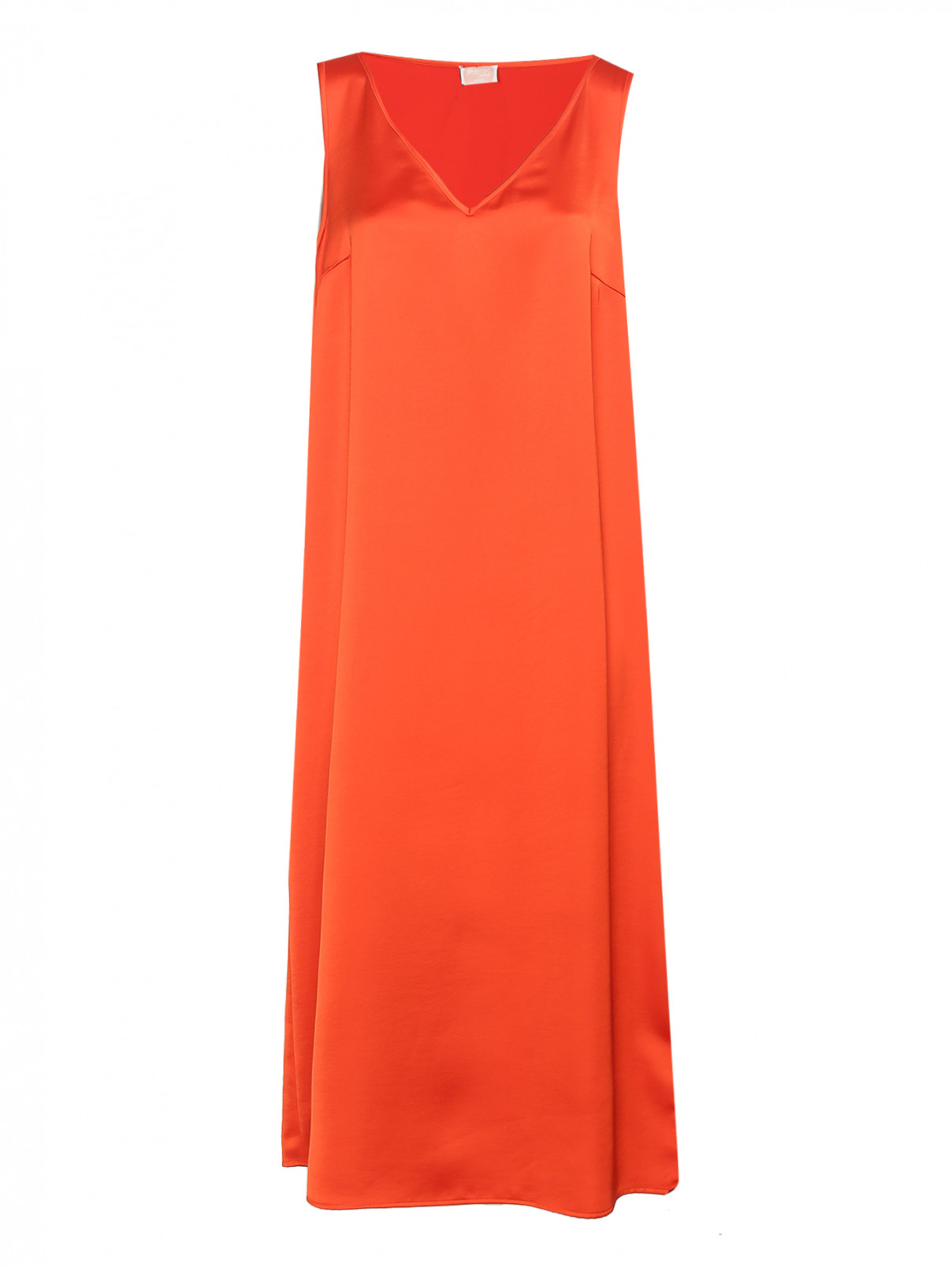 Платье свободного кроя с разрезом Persona by Marina Rinaldi  –  Общий вид  – Цвет:  Оранжевый