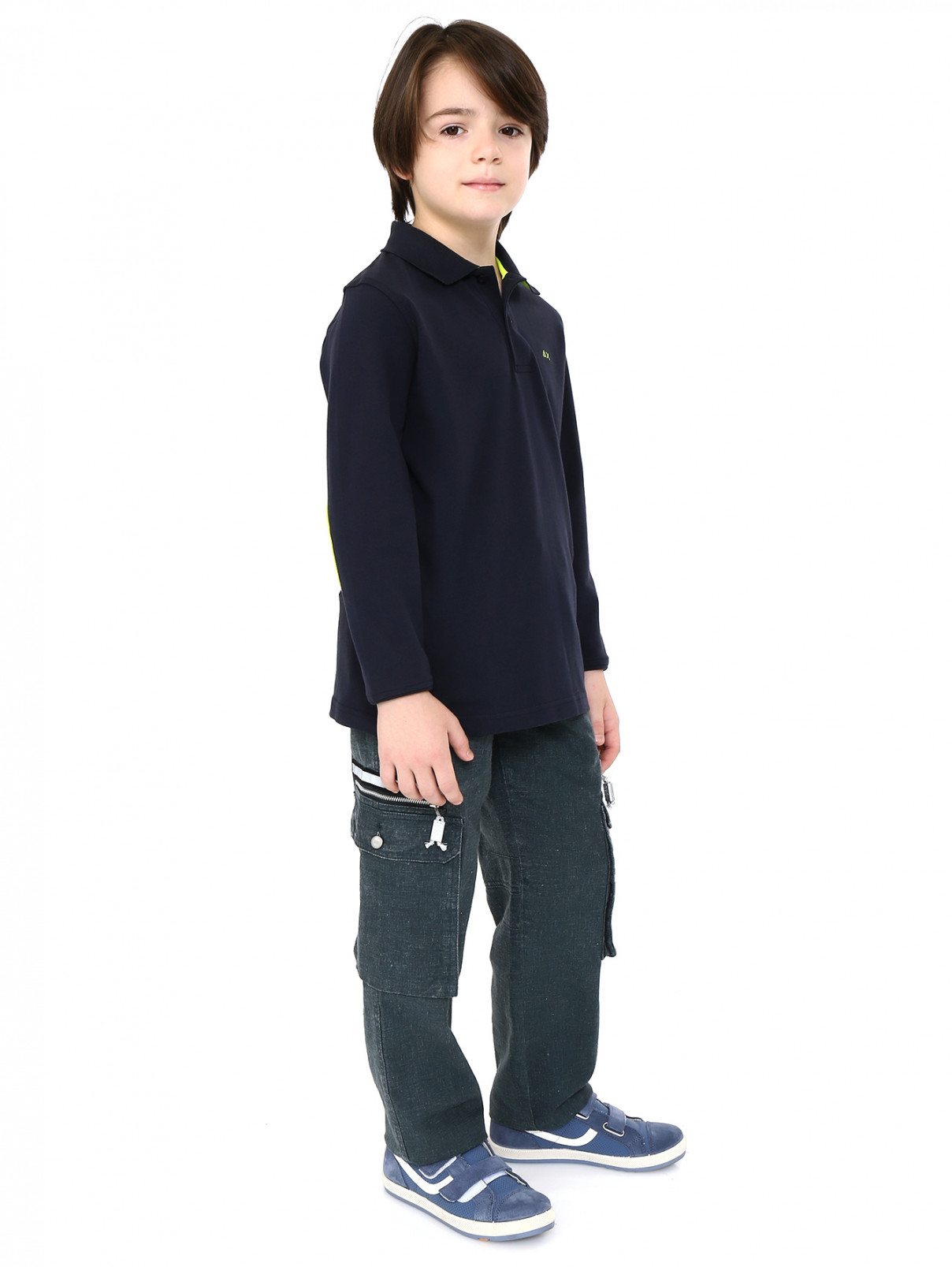 Брюки прямого кроя с накладными карманами I Pinco Pallino  –  Модель Общий вид  – Цвет:  Синий
