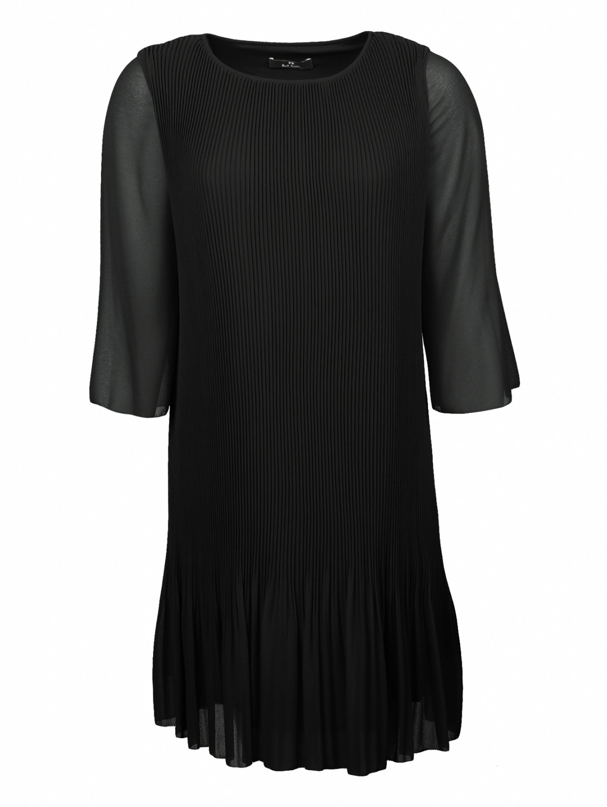 Платье-мини свободного кроя с рукавами 3/4 Paul Smith  –  Общий вид  – Цвет:  Черный