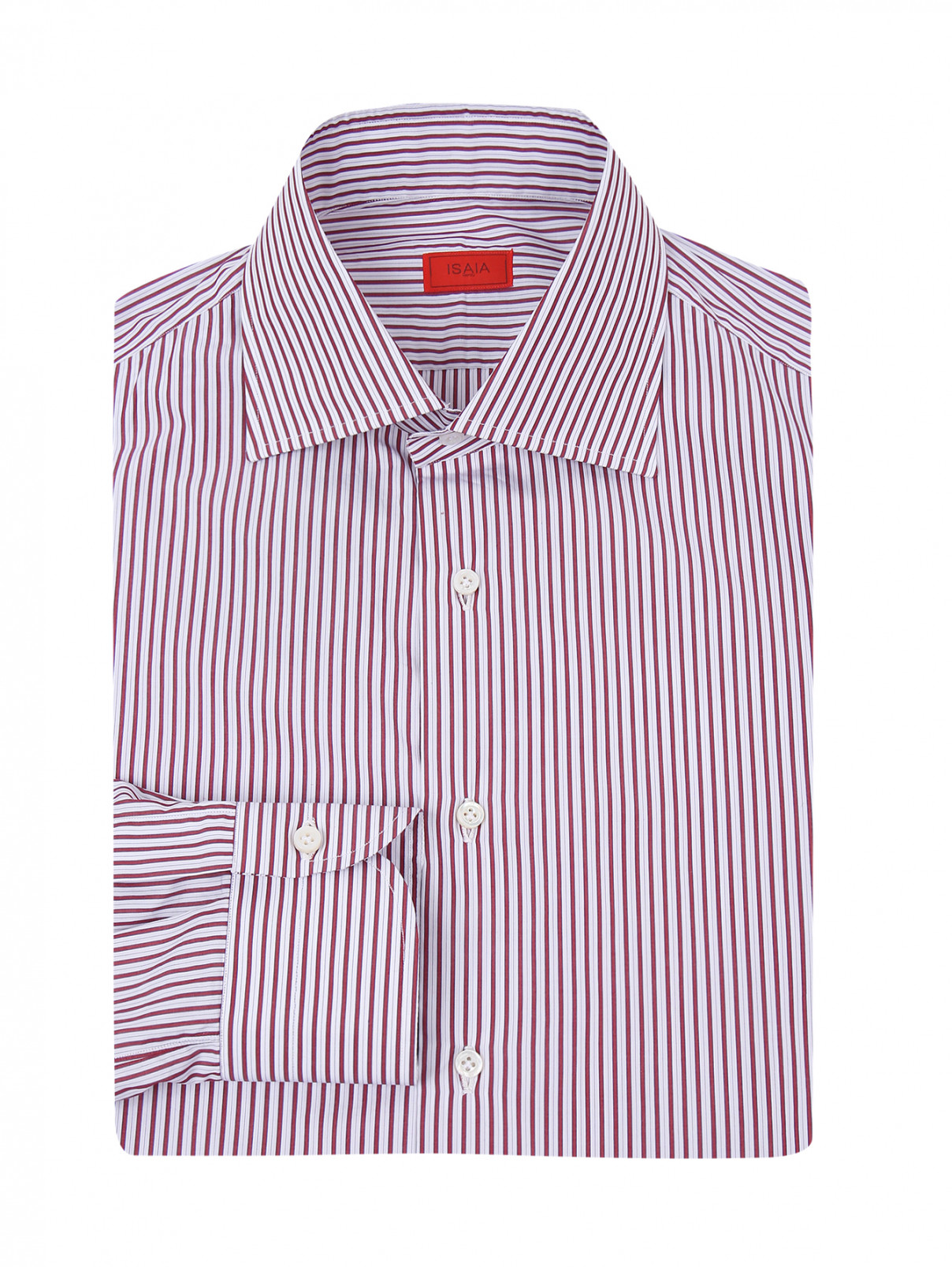 Рубашка из хлопка с узором "полоска" Isaia  –  Общий вид  – Цвет:  Мультиколор