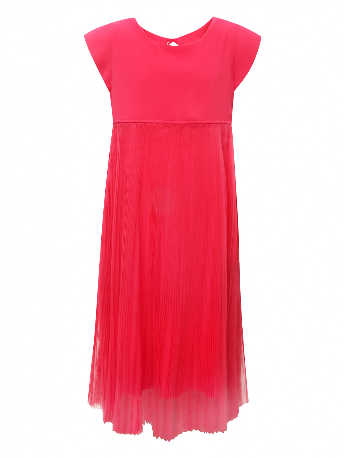 Платье с юбкой гофре Aletta Couture  –  Общий вид  – Цвет:  Розовый