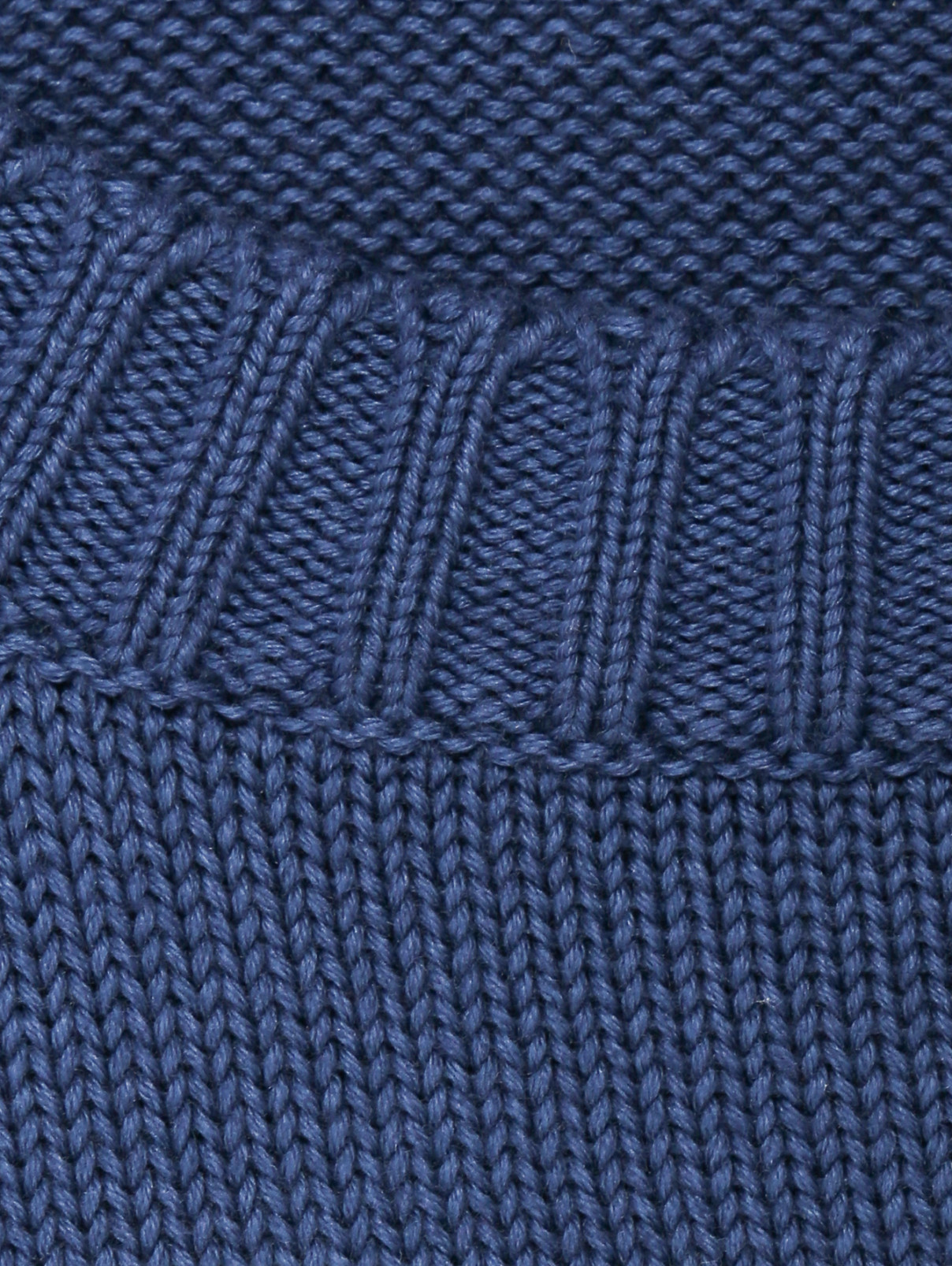 Джемпер из хлопка с круглым вырезом Malo  –  Деталь  – Цвет:  Синий