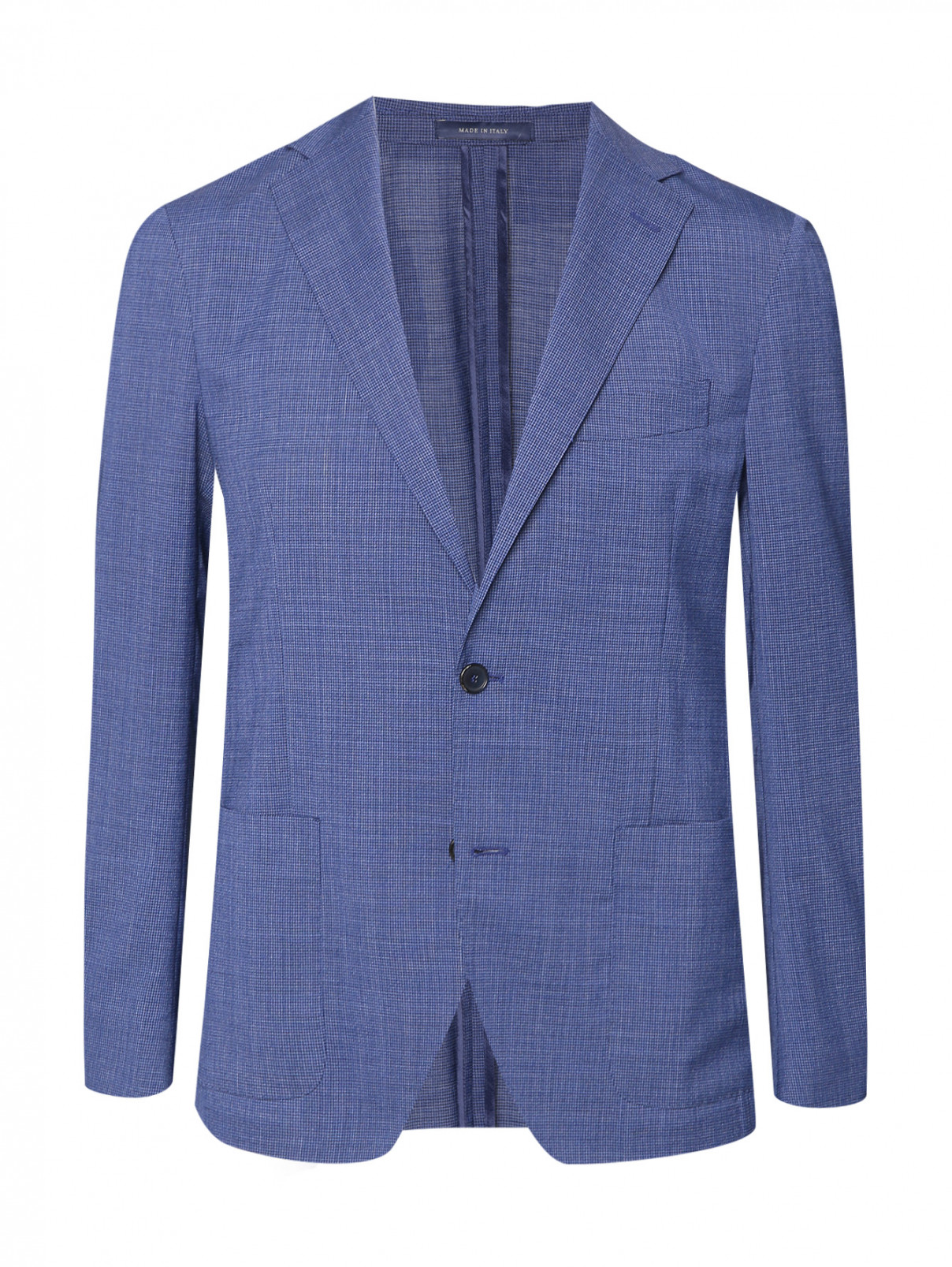 Пиджак из смешанной шерсти с карманами Boggi  –  Общий вид  – Цвет:  Синий