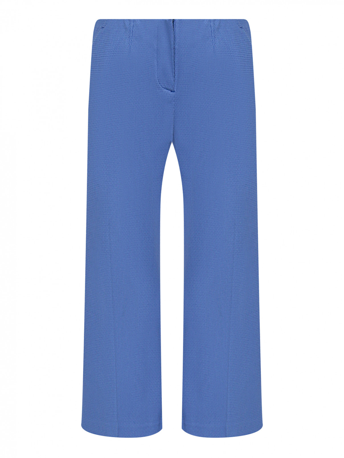 Укороченные брюки из фактурного хлопка Seventy  –  Общий вид  – Цвет:  Синий