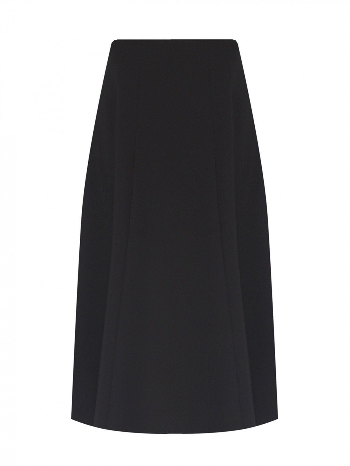 Юбка-миди А-силуэта Moschino  –  Общий вид  – Цвет:  Черный