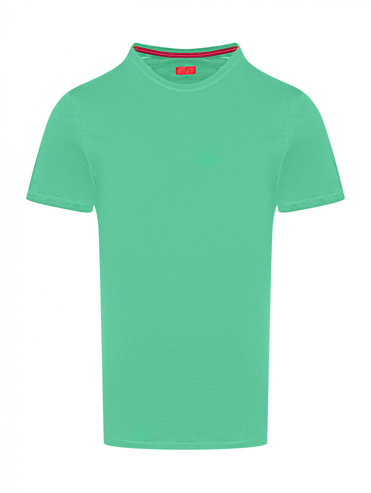 Базовая футболка из хлопка Isaia  –  Общий вид  – Цвет:  Зеленый