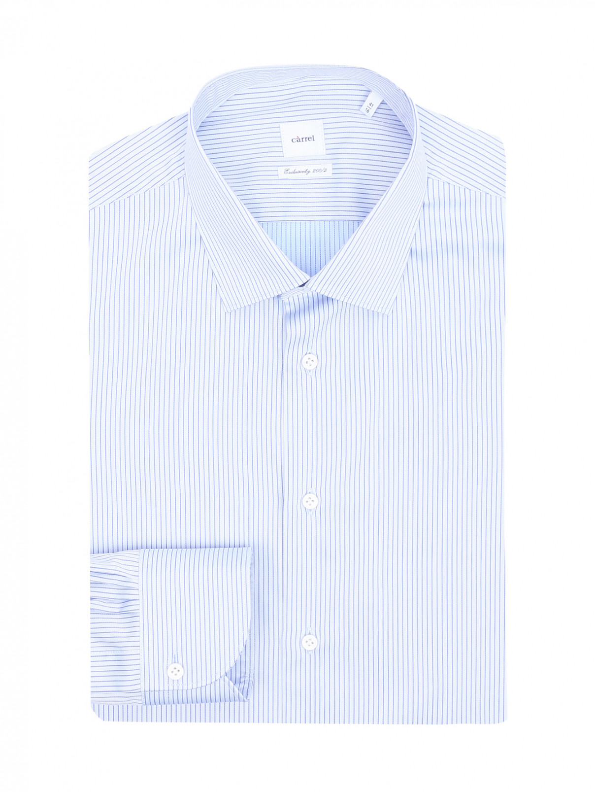 Рубашка из хлопка с узором "полоска" Carrel  –  Общий вид  – Цвет:  Синий