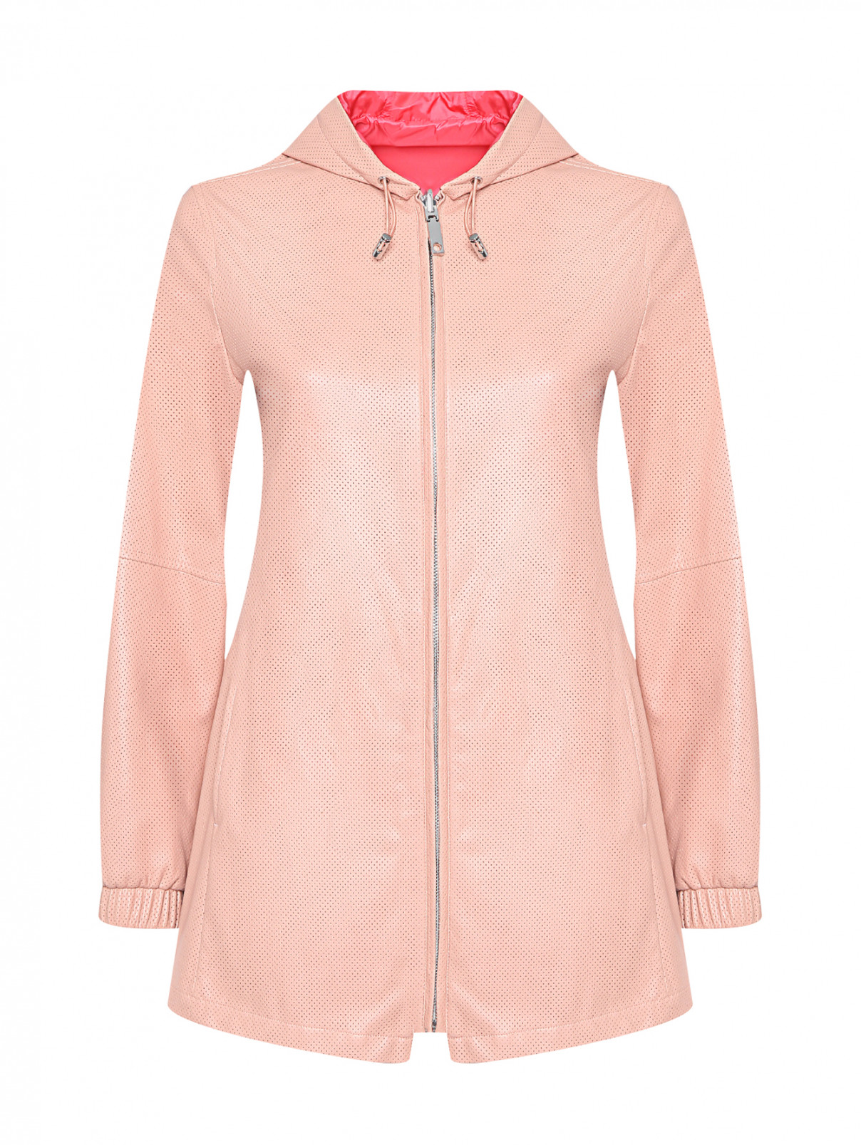 Куртка на молнии с капюшоном Max&Co  –  Общий вид  – Цвет:  Розовый