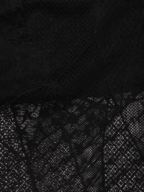Мини-юбка из шелка с узором и кружевом - Деталь1