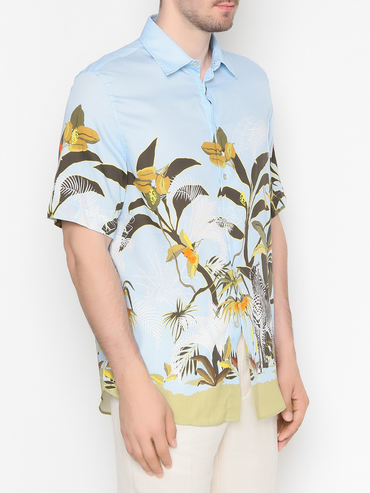 Рубашка из хлопка с узором Etro  –  МодельВерхНиз  – Цвет:  Узор