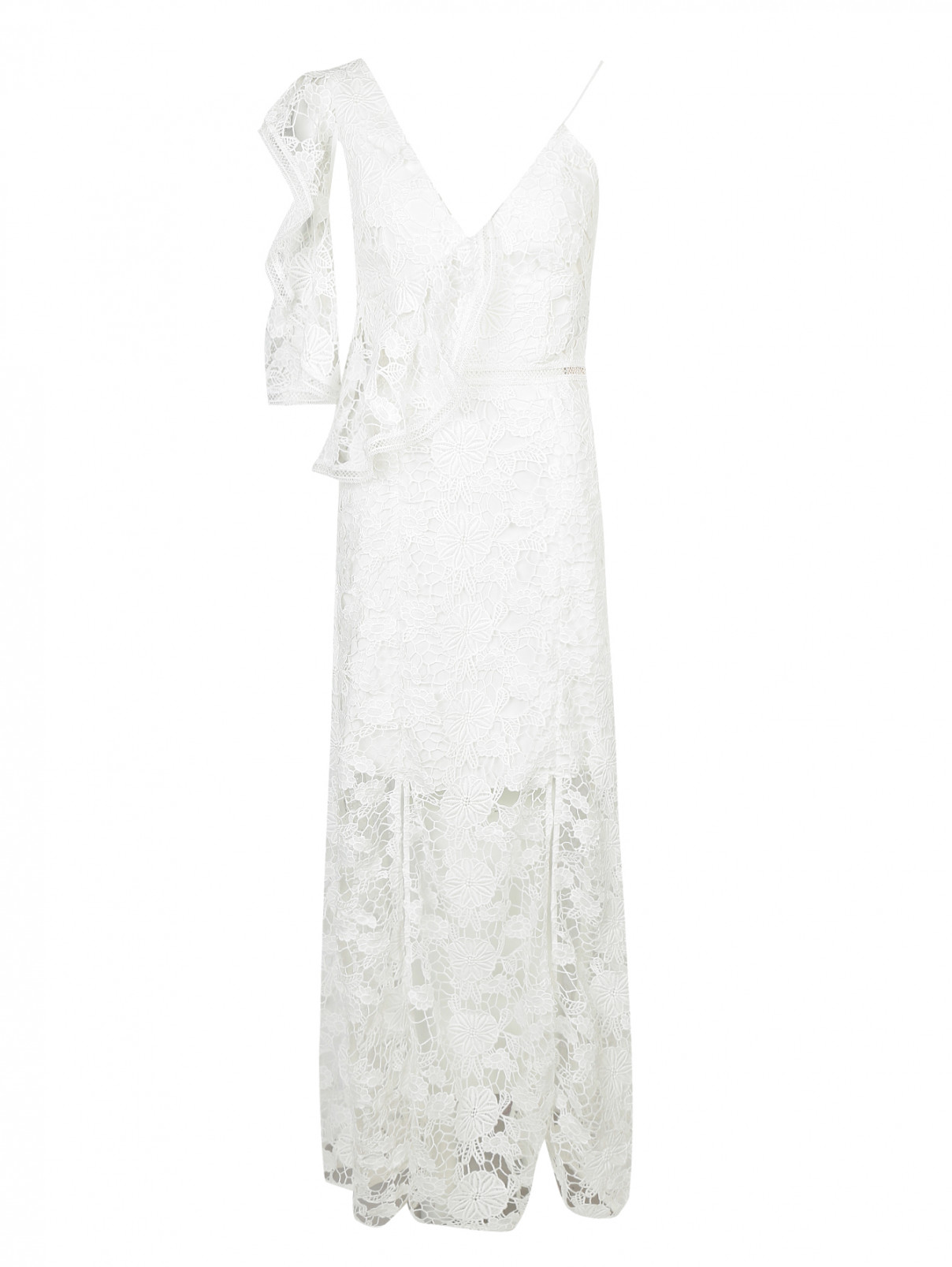 Платье макси кружевное на одно плечо Keepsake  –  Общий вид  – Цвет:  Белый