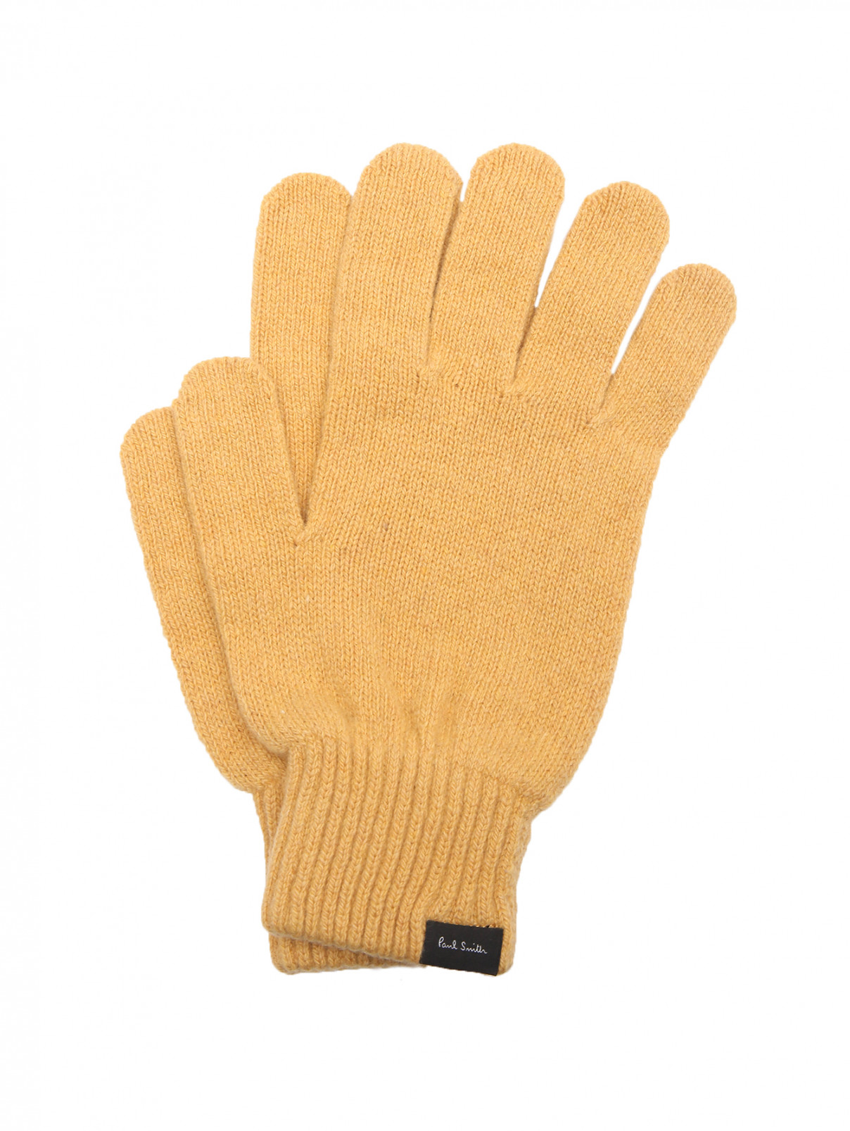 Трикотажные перчатки из кашемира Paul Smith  –  Общий вид  – Цвет:  Желтый