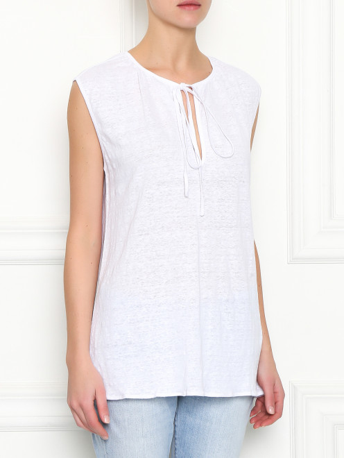 Топ из льна свободного кроя Allude - МодельВерхНиз