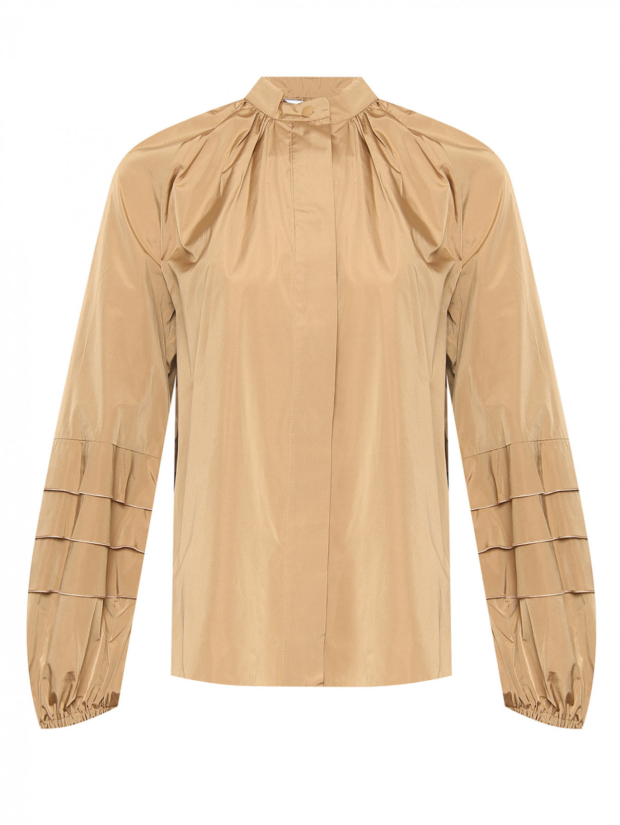 Однотонная блуза свободного кроя Max Mara  –  Общий вид  – Цвет:  Бежевый