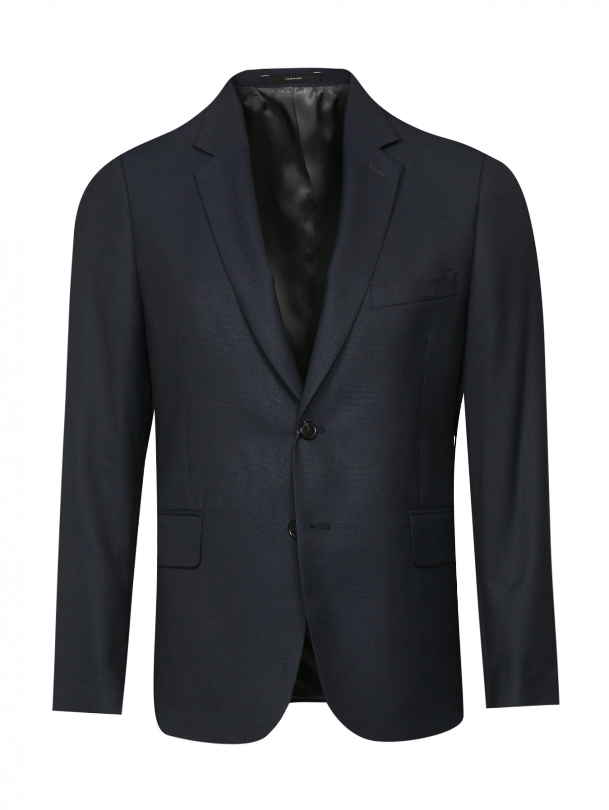 Пиджак однобортный из шерсти Paul Smith  –  Общий вид  – Цвет:  Синий