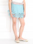 Гофрированная юбка-мини с цветочным декором Miss Blumarine  –  Модель Верх-Низ