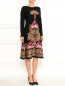 Трикотажное платье-миди из шерсти с узором Alberta Ferretti  –  Модель Общий вид