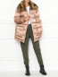 Куртка на молнии с карманами и меховой отделкой Moschino Love  –  МодельОбщийВид