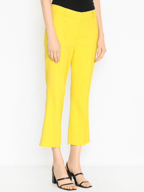 Брюки однотонные из льна Sportmax - МодельВерхНиз