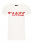 Хлопковая футболка с блестящим принтом Love Moschino  –  Общий вид