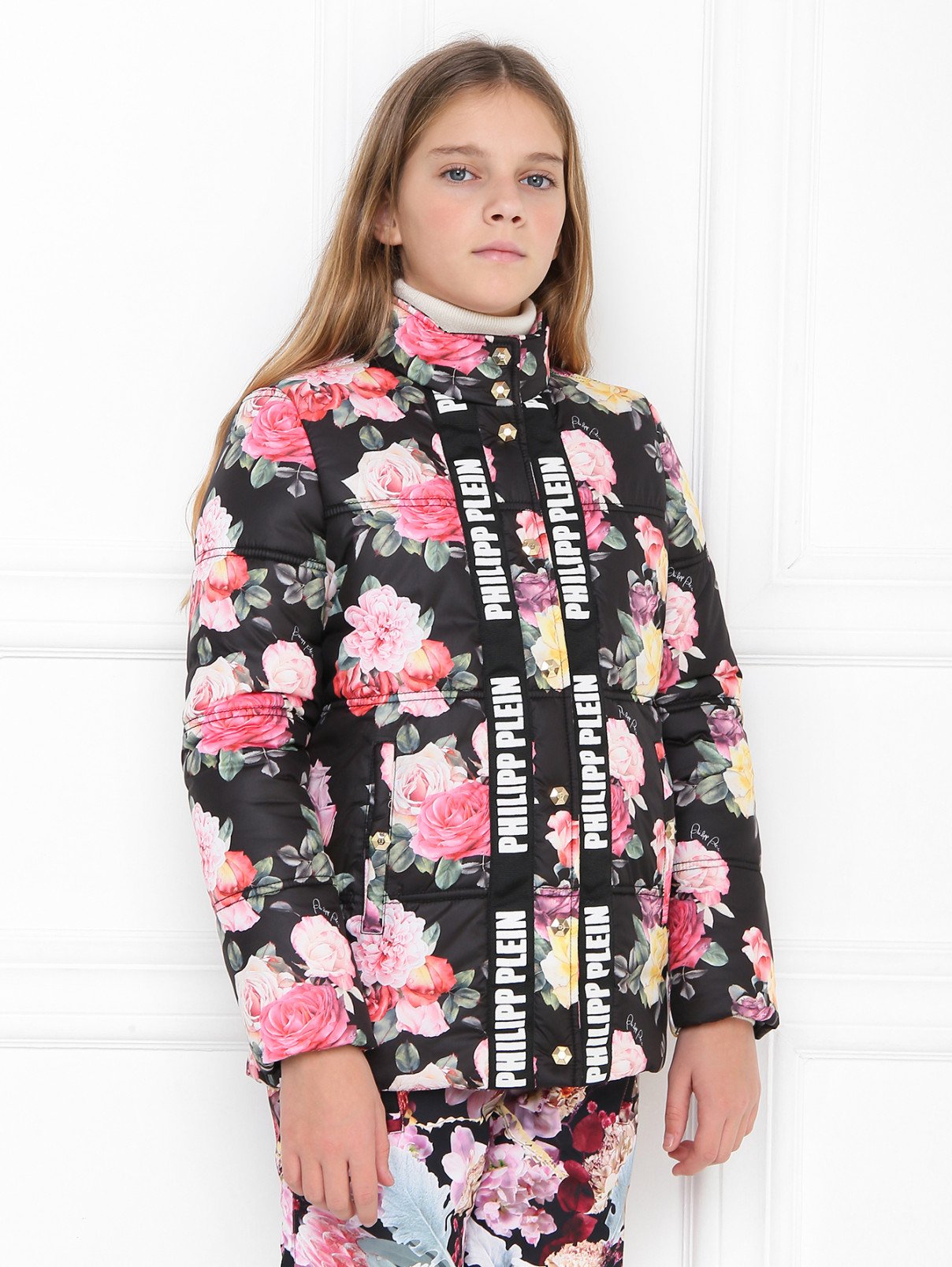 Стеганая куртка с узором Philipp Plein  –  МодельВерхНиз  – Цвет:  Узор