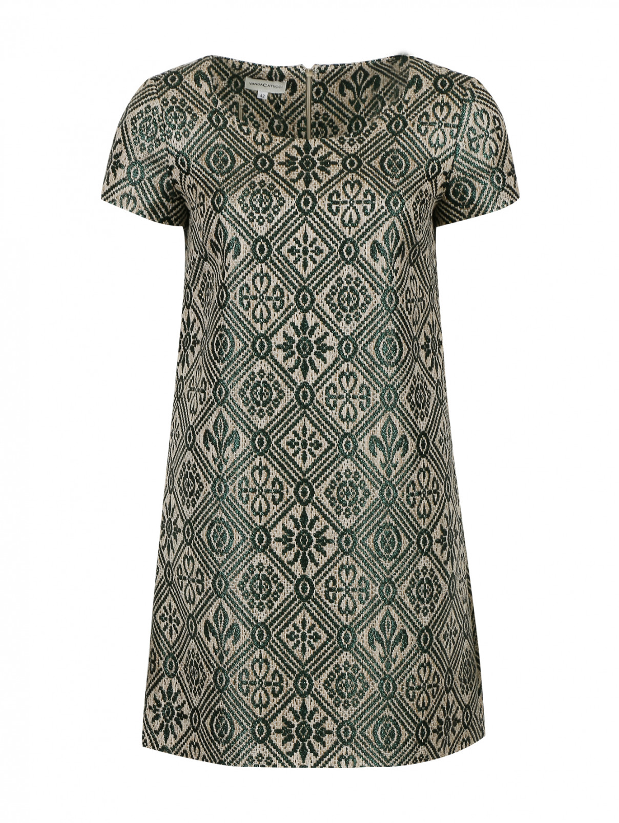 Мини-платье с принтом Vanda Catucci  –  Общий вид  – Цвет:  Зеленый