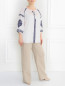 Блуза из хлопка декорированная вышивкой Marina Sport  –  Модель Общий вид