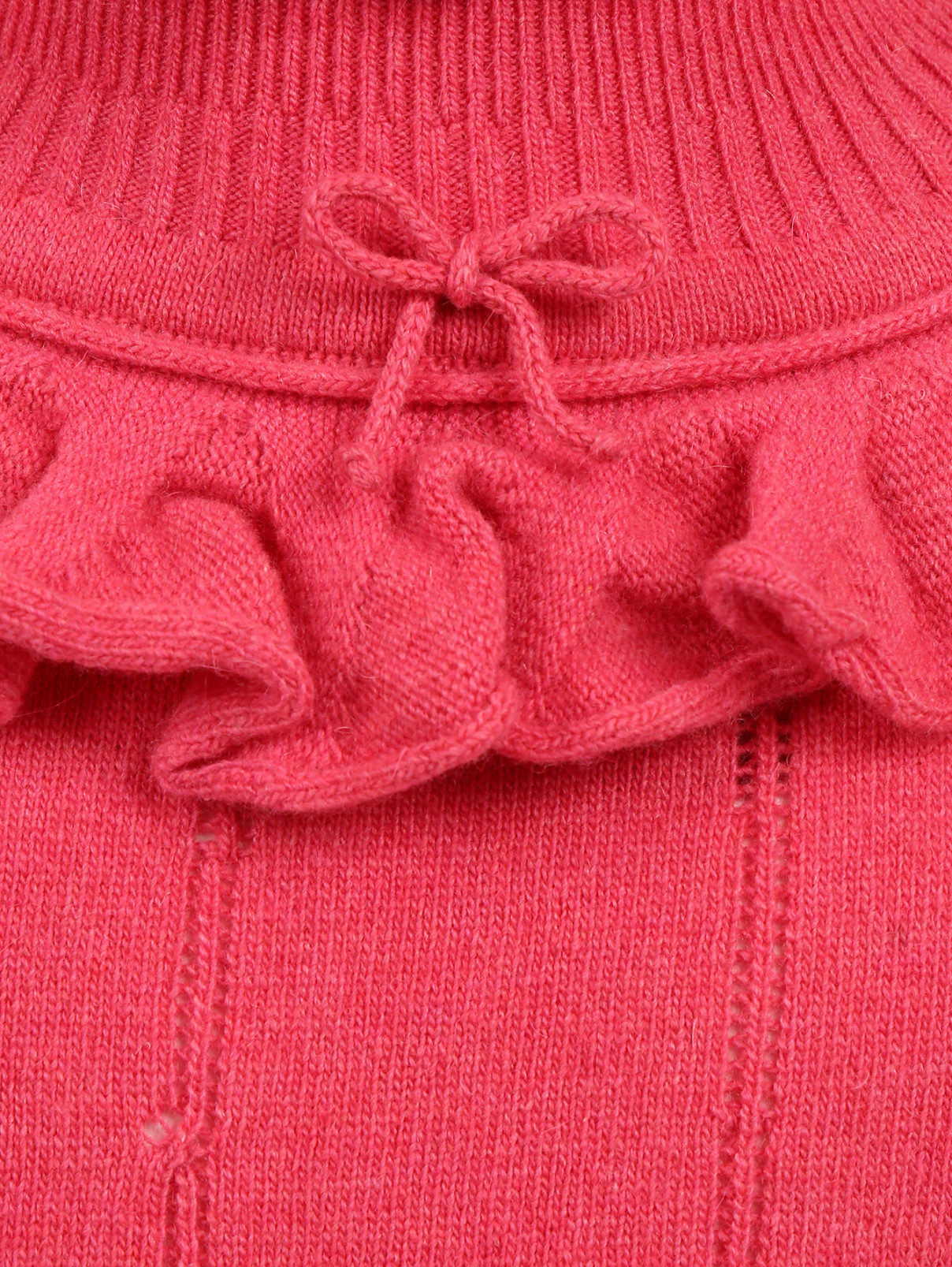 Платье свободного кроя с ажурным воротом MiMiSol  –  Деталь  – Цвет:  Розовый