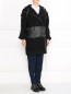 Пальто из шерсти и шелка с кожаными вставками Barbara Bui  –  Модель Общий вид