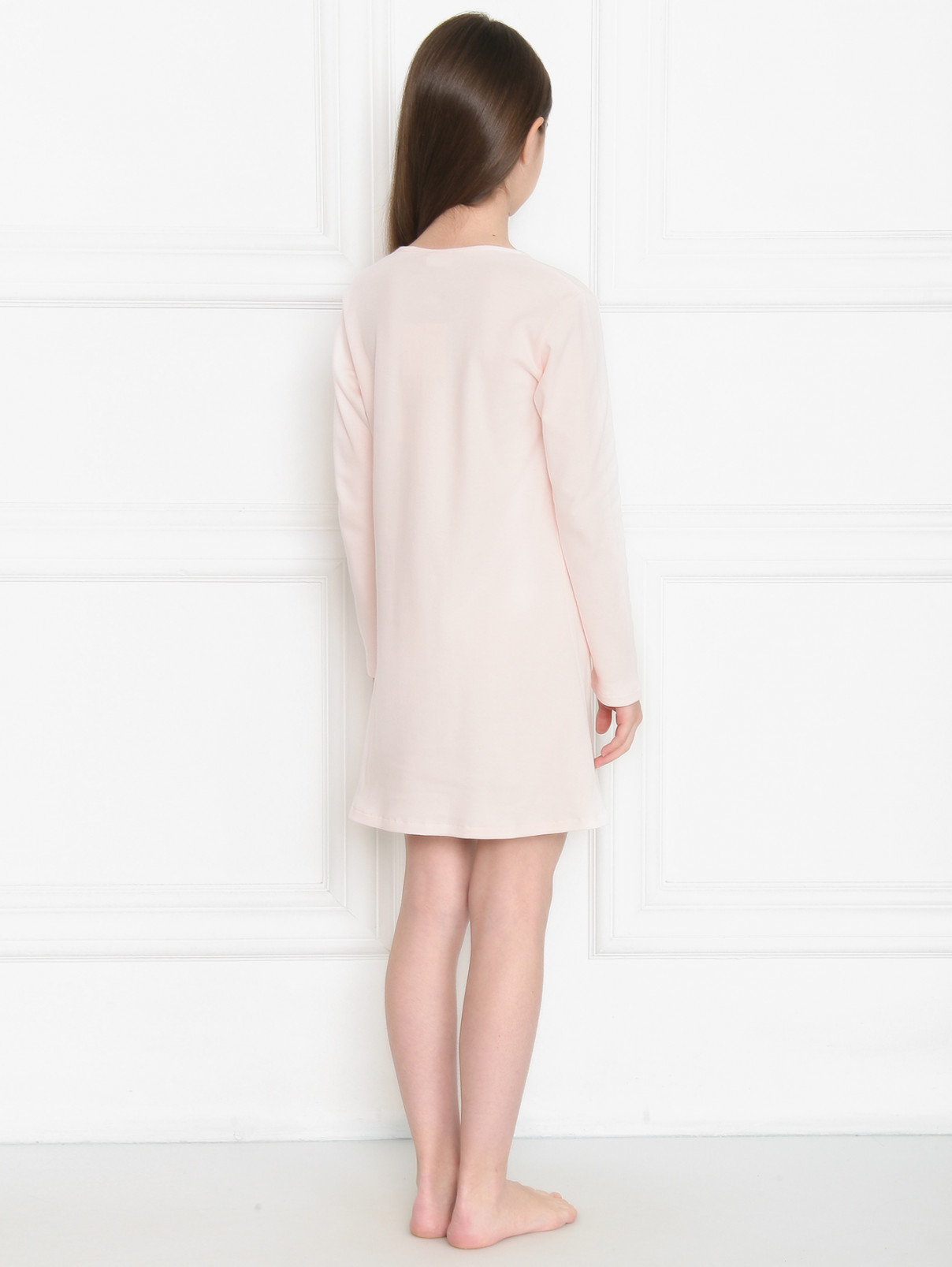 Ночная сорочка из хлопка с вышивкой La Perla  –  МодельВерхНиз1  – Цвет:  Розовый