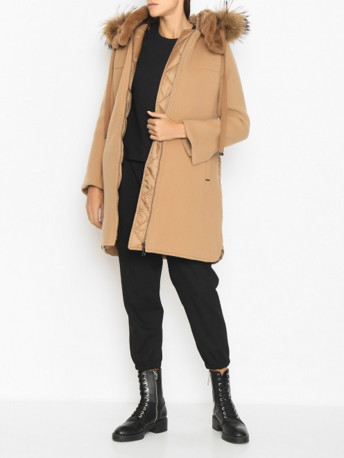 Пальто из шерсти со съемным капюшоном Seventy - МодельОбщийВид